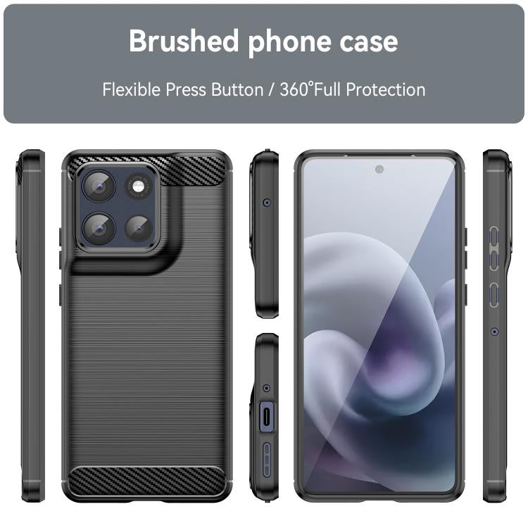 For Motorola Moto G100 Pro 5G Carbon Fiber Brushed Texture TPU Phone Case(Black)