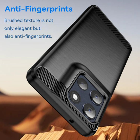 For Motorola Moto G100 Pro 5G Carbon Fiber Brushed Texture TPU Phone Case(Black)