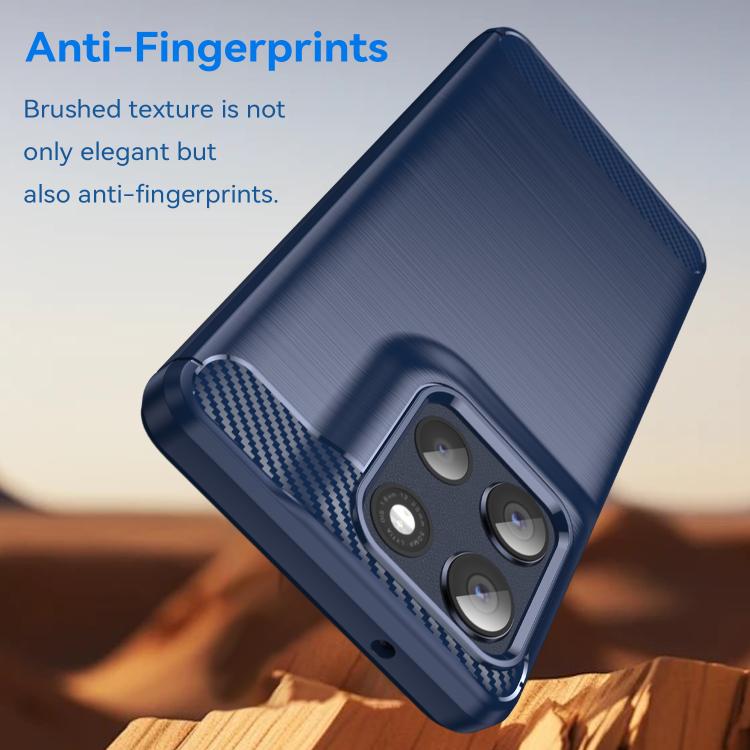 For Motorola Moto G100 Pro 5G Carbon Fiber Brushed Texture TPU Phone Case(Blue)