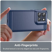 For Motorola Moto G100 Pro 5G Carbon Fiber Brushed Texture TPU Phone Case(Blue)