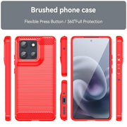For Motorola Moto G100 Pro 5G Carbon Fiber Brushed Texture TPU Phone Case(Red)