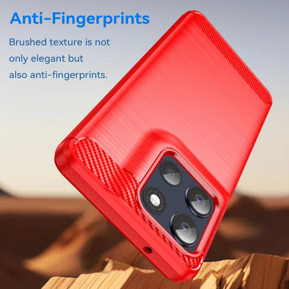 For Motorola Moto G100 Pro 5G Carbon Fiber Brushed Texture TPU Phone Case(Red)