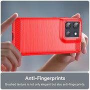 For Motorola Moto G100 Pro 5G Carbon Fiber Brushed Texture TPU Phone Case(Red)