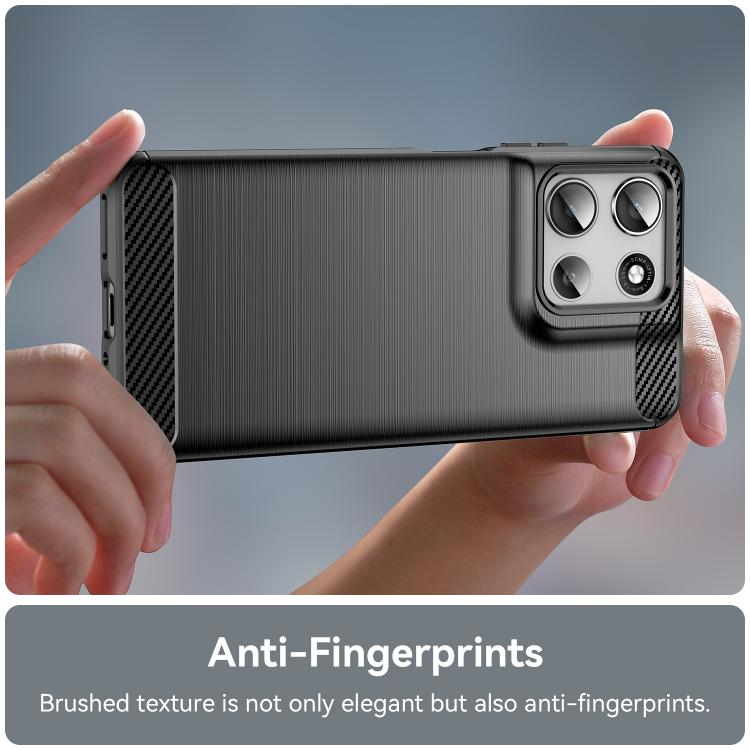 For Motorola Moto G56 5G Carbon Fiber Brushed Texture TPU Phone Case(Black) - free shipping - PMC TechLife - Order now!