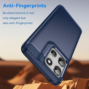 For Motorola Moto G56 5G Carbon Fiber Brushed Texture TPU Phone Case(Blue)
