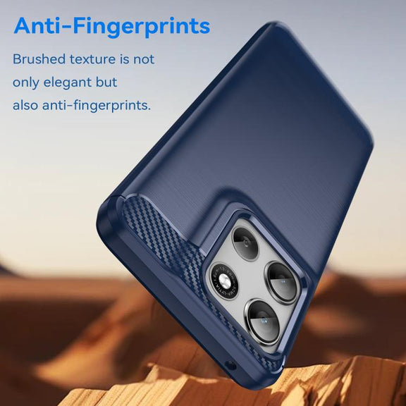 For Motorola Moto G56 5G Carbon Fiber Brushed Texture TPU Phone Case(Blue)