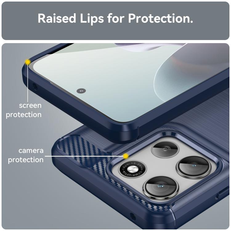 For Motorola Moto G56 5G Carbon Fiber Brushed Texture TPU Phone Case(Blue)