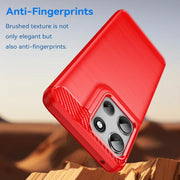 For Motorola Moto G56 5G Carbon Fiber Brushed Texture TPU Phone Case(Red)