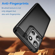 For Motorola Moto G66y 5G Carbon Fiber Brushed Texture TPU Phone Case(Black)