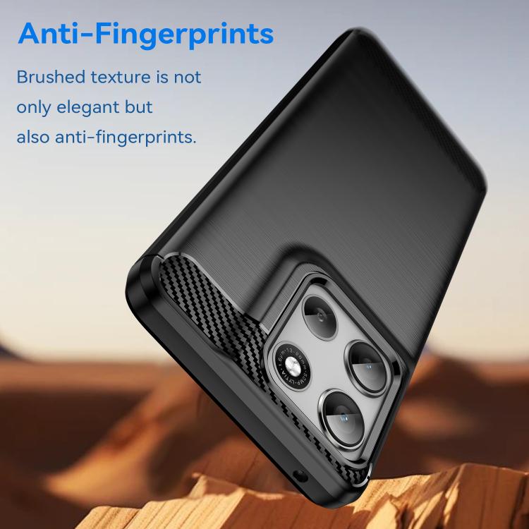 For Motorola Moto G66y 5G Carbon Fiber Brushed Texture TPU Phone Case(Black)