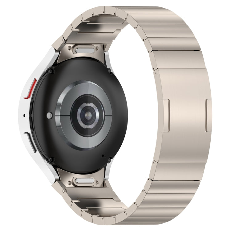 For Samsung Galaxy Watch6/6 Classic/5/5 Pro Button Style One-bead Metal Watch Band(Titanium Color) - Watch Bands by PMC TechLife | Online Shopping South Africa | PMC TechLife