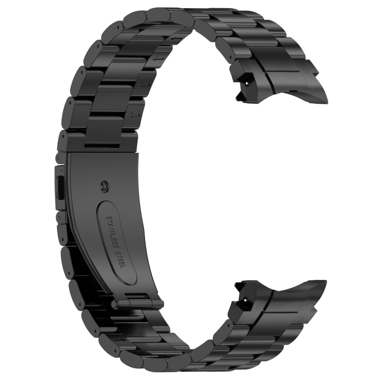 For Samsung Galaxy Watch6/6 Classic/5/5 Pro Button Style Three-bead Metal Watch Band(Black) - Watch Bands by PMC TechLife | Online Shopping South Africa | PMC TechLife