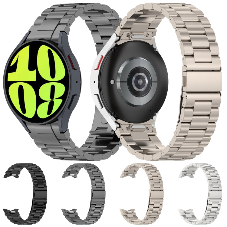 For Samsung Galaxy Watch6/6 Classic/5/5 Pro Button Style Three-bead Metal Watch Band(Silver) - free shipping - PMC TechLife - Order now!