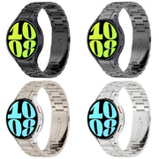 For Samsung Galaxy Watch6/6 Classic/5/5 Pro Button Style Three-bead Metal Watch Band(Black)