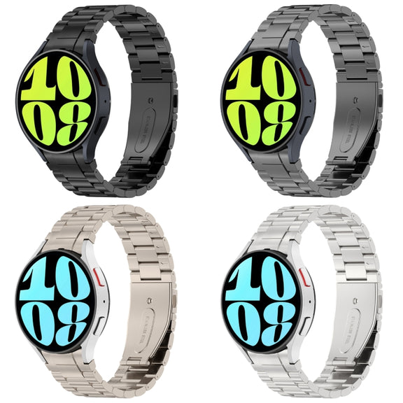 For Samsung Galaxy Watch6/6 Classic/5/5 Pro Button Style Three-bead Metal Watch Band(Titanium Color)