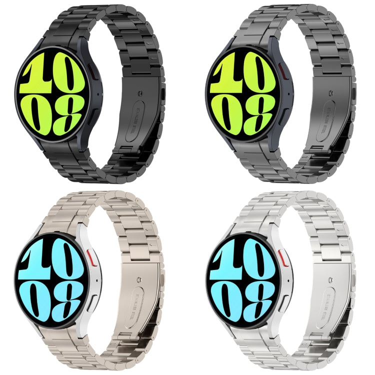 For Samsung Galaxy Watch6/6 Classic/5/5 Pro Button Style Three-bead Metal Watch Band(Titanium Color)