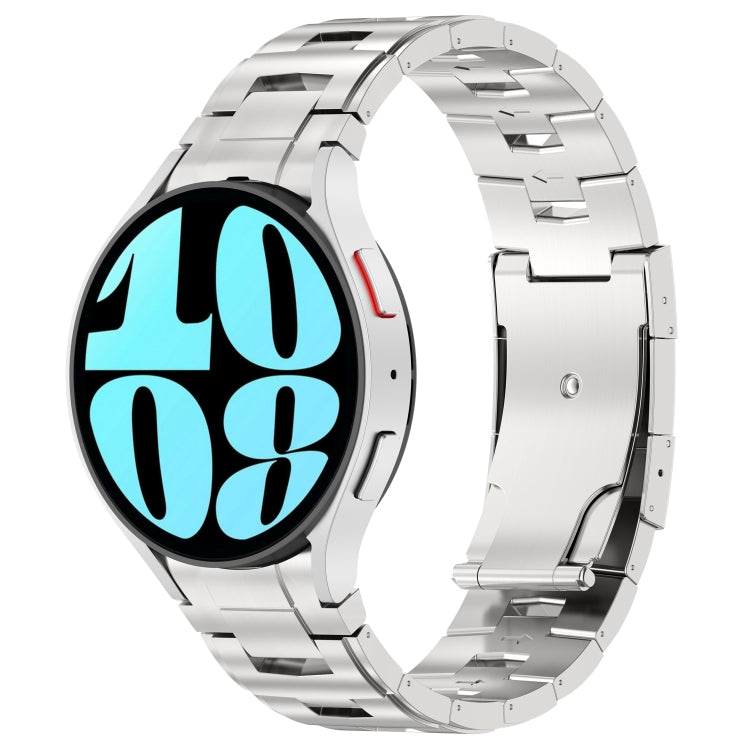 For Samsung Galaxy Watch6/6 Classic/5/5 Pro Button Style Titanium Steel Metal Watch Band(Silver) - Watch Bands by PMC TechLife | Online Shopping South Africa | PMC TechLife