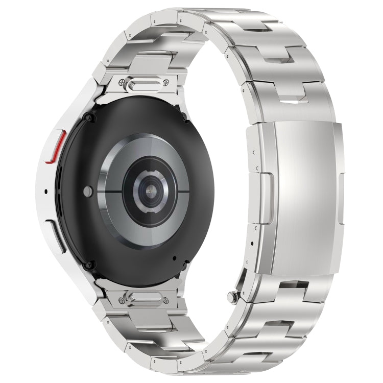For Samsung Galaxy Watch6/6 Classic/5/5 Pro Button Style Titanium Steel Metal Watch Band(Silver) - Watch Bands by PMC TechLife | Online Shopping South Africa | PMC TechLife