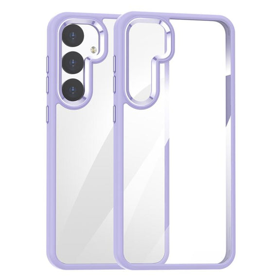 For Samsung Galaxy S25 5G Anti-fingerprint Highly Transparent PC Phone Case(Purple)