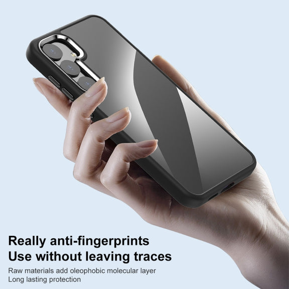 For Samsung Galaxy S25 5G Anti-fingerprint Highly Transparent PC Phone Case(Black)