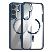 For Samsung Galaxy S25 5G MagSafe Anti-fingerprint Highly Transparent PC Phone Case(Blue)