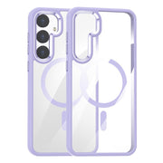 For Samsung Galaxy S25 5G MagSafe Anti-fingerprint Highly Transparent PC Phone Case(Purple)