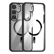 For Samsung Galaxy S25+ 5G MagSafe Anti-fingerprint Highly Transparent PC Phone Case(Black)