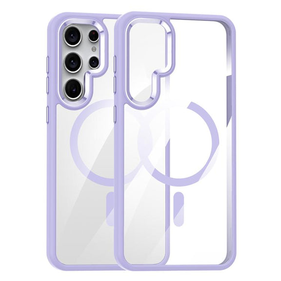 For Samsung Galaxy S25 Ultra 5G MagSafe Anti-fingerprint Highly Transparent PC Phone Case(Purple)