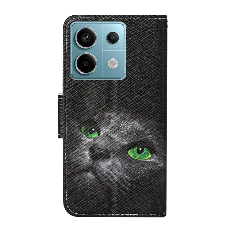 For Xiaomi Redmi Note 13 Pro 5G Colored Drawing Pattern Leather Phone Case(Black Cat) - Note 13 Pro Cases by PMC TechLife | Online Shopping South Africa | PMC TechLife | Buy Now Pay Later Mobicred