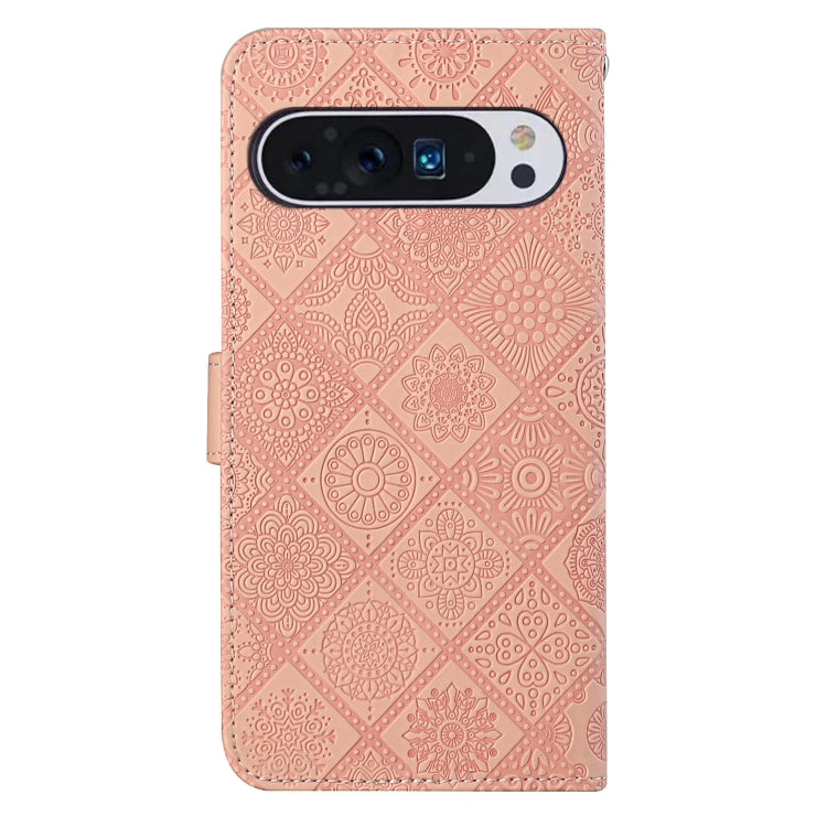 For Google Pixel 9 Pro XL Ethnic Style Embossed Pattern Leather Phone Case(Pink) - Google Cases by PMC TechLife | Online Shopping South Africa | PMC TechLife | Buy Now Pay Later Mobicred