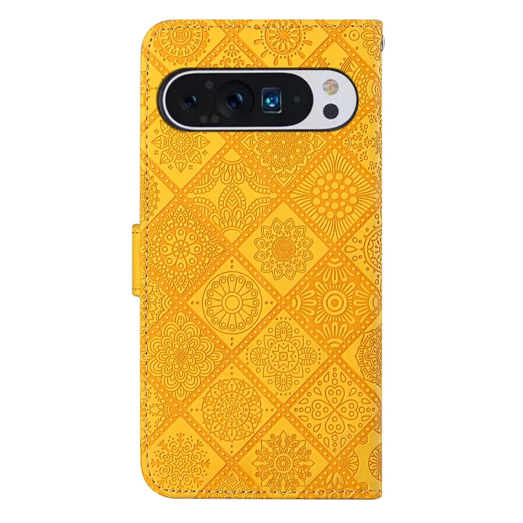 For Google Pixel 9 / 9 Pro Ethnic Style Embossed Pattern Leather Phone Case(Yellow) - free shipping - PMC TechLife - Order now!