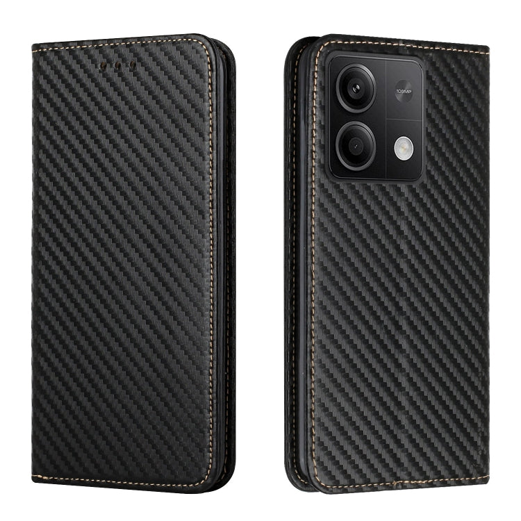 For Xiaomi Redmi Note 13 5G Carbon Fiber Texture Flip Holder Leather Phone Case(Black) - Note 13 Cases by PMC TechLife | Online Shopping South Africa | PMC TechLife | Buy Now Pay Later Mobicred