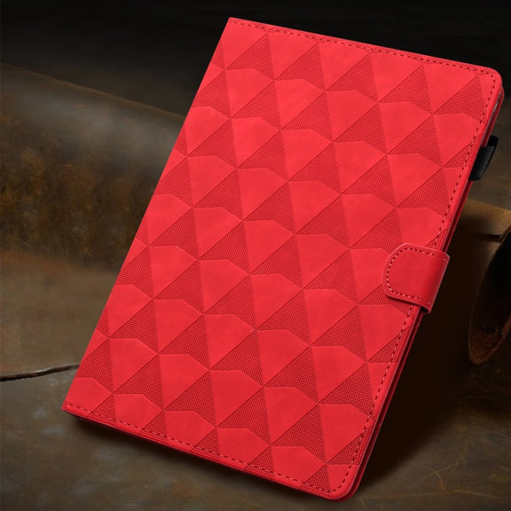 For iPad Pro 11 2024 Diamond Texture Embossed Leather Smart Tablet Case(Red)