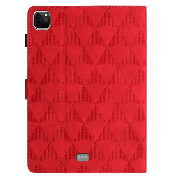 For iPad Pro 11 2024 Diamond Texture Embossed Leather Smart Tablet Case(Red)