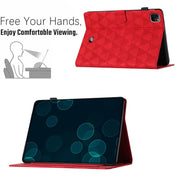 For iPad Pro 11 2024 Diamond Texture Embossed Leather Smart Tablet Case(Red)