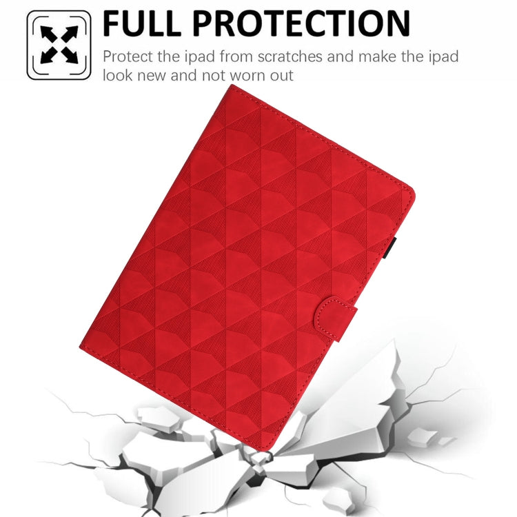 For iPad Pro 11 2024 Diamond Texture Embossed Leather Smart Tablet Case(Red)
