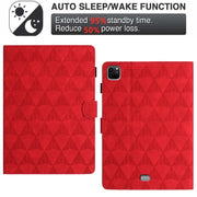 For iPad Pro 11 2024 Diamond Texture Embossed Leather Smart Tablet Case(Red)