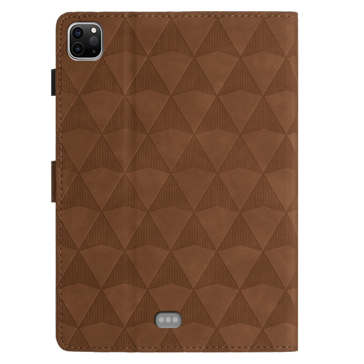 For iPad Pro 11 2024 Diamond Texture Embossed Leather Smart Tablet Case(Brown) - iPad Pro 11 2024 Cases by PMC TechLife | Online Shopping South Africa | PMC TechLife | Buy Now Pay Later Mobicred