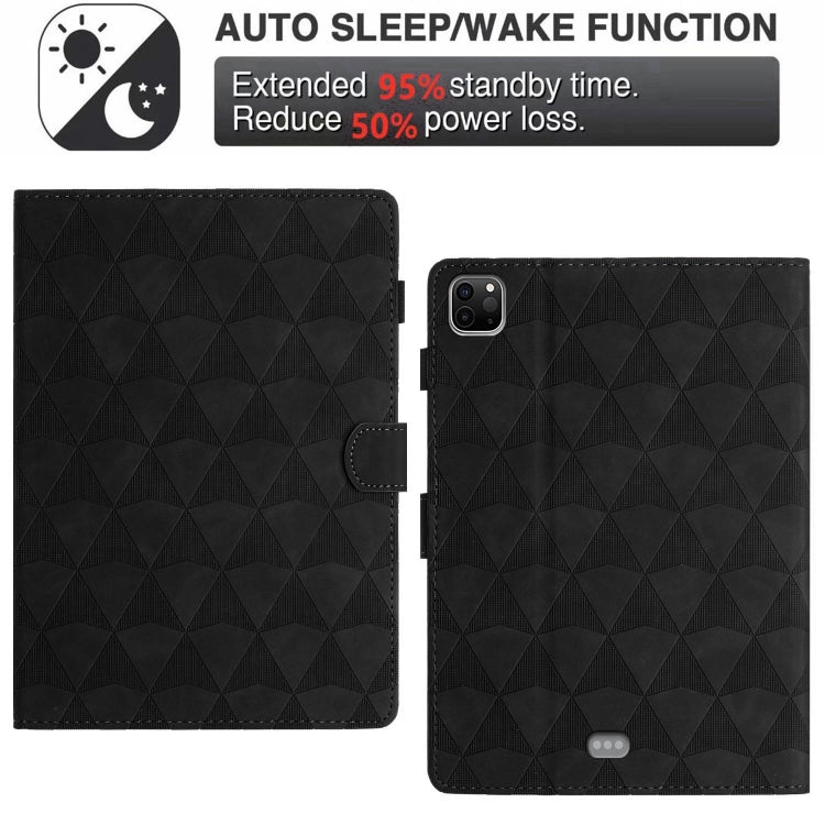 For iPad Pro 11 2024 Diamond Texture Embossed Leather Smart Tablet Case(Black) - free shipping - PMC TechLife - Order now!