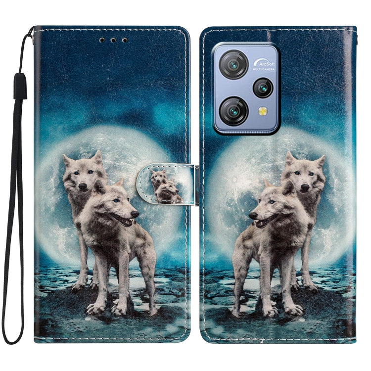 For Blackview A53 Pro Colored Drawing Leather Phone Case(Twin Wolves) - More Brand by PMC TechLife | Online Shopping South Africa | PMC TechLife | Buy Now Pay Later Mobicred