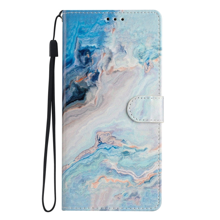 For Blackview A53 Pro Colored Drawing Leather Phone Case(Blue Marble)