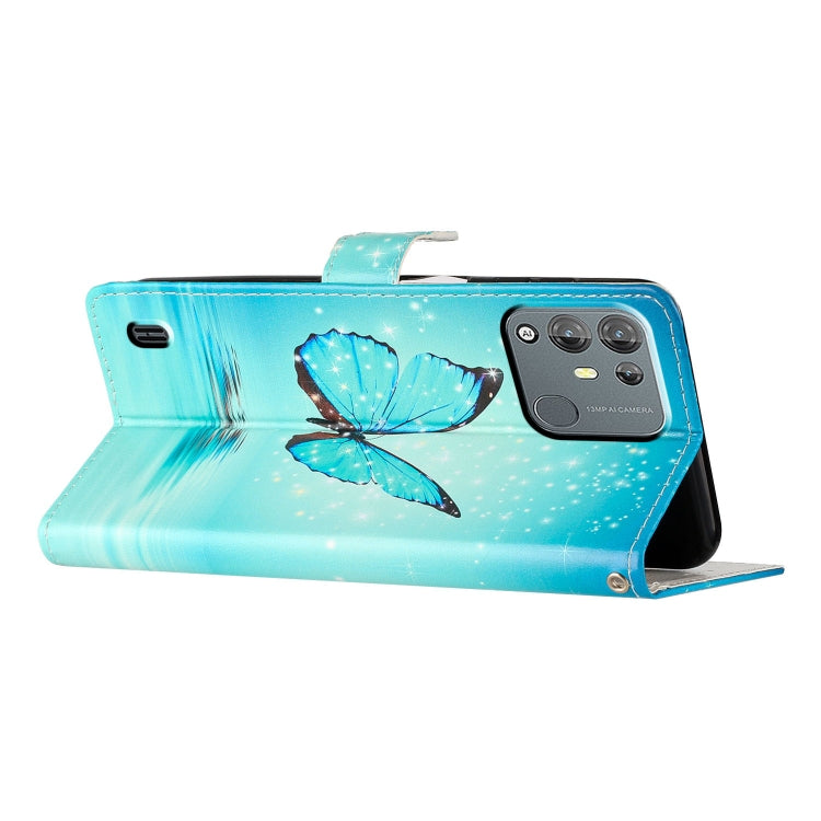 For Blackview A55 Pro Colored Drawing Leather Phone Case(Blue Butterfly) - More Brand by PMC TechLife | Online Shopping South Africa | PMC TechLife | Buy Now Pay Later Mobicred