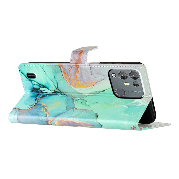 For Blackview A55 Pro Colored Drawing Leather Phone Case(Green Marble) - More Brand by PMC TechLife | Online Shopping South Africa | PMC TechLife | Buy Now Pay Later Mobicred