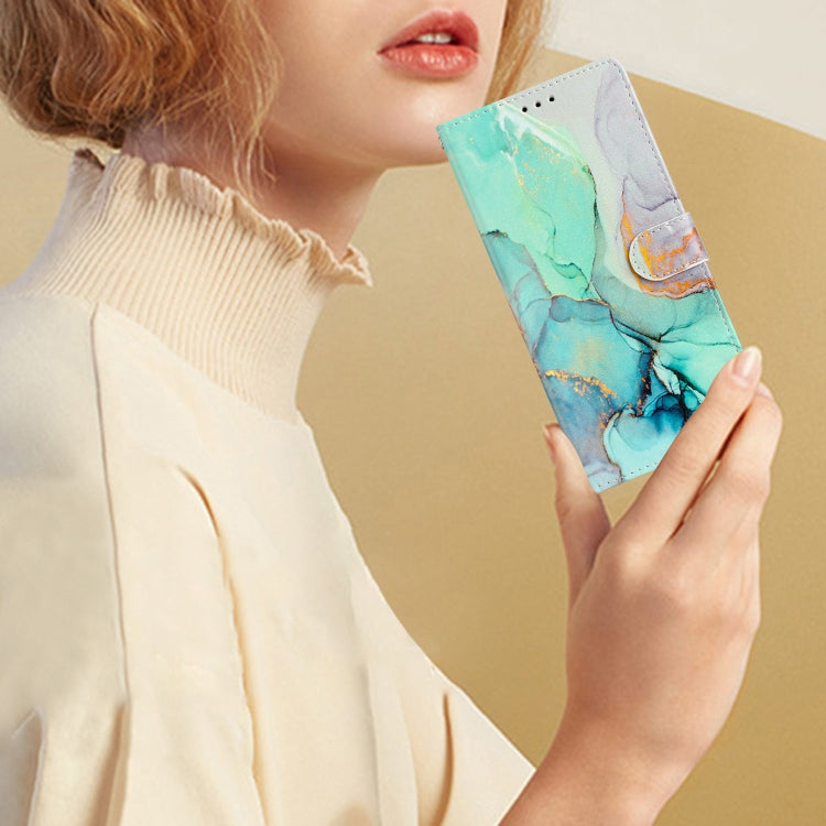 For Blackview A55 Pro Colored Drawing Leather Phone Case(Green Marble) - More Brand by PMC TechLife | Online Shopping South Africa | PMC TechLife | Buy Now Pay Later Mobicred