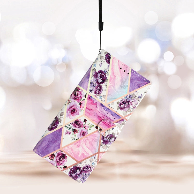 For Blackview A55 Pro Colored Drawing Leather Phone Case(Purple Marble) - More Brand by PMC TechLife | Online Shopping South Africa | PMC TechLife | Buy Now Pay Later Mobicred