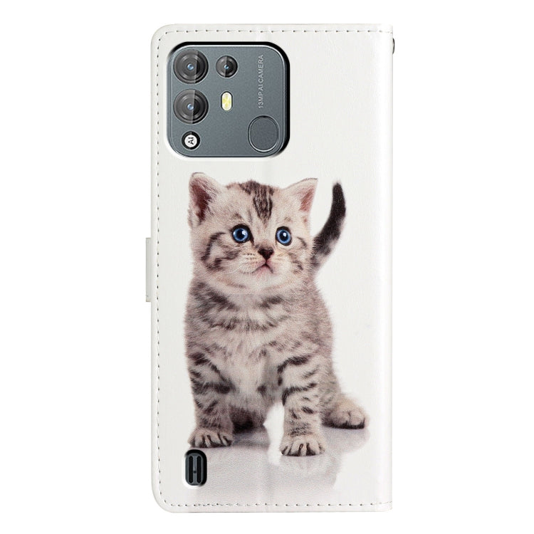 For Blackview A55 Pro Colored Drawing Leather Phone Case(Little Tabby Cat) - More Brand by PMC TechLife | Online Shopping South Africa | PMC TechLife | Buy Now Pay Later Mobicred