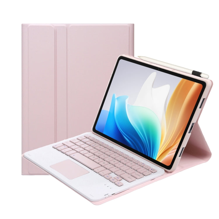 For OnePlus Pad Go / OPPO Pad Air2 / Neo OP14-A TPU Ultra-thin Detachable Bluetooth Keyboard Leather Case with Touchpad(Pink) - Others Keyboard by PMC TechLife | Online Shopping South Africa | PMC TechLife | Buy Now Pay Later Mobicred