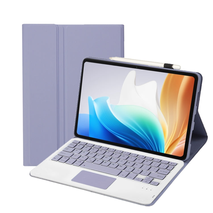 For OnePlus Pad Go / OPPO Pad Air2 / Neo OP14-A TPU Ultra-thin Detachable Bluetooth Keyboard Leather Case with Touchpad(Purple) - Others Keyboard by PMC TechLife | Online Shopping South Africa | PMC TechLife | Buy Now Pay Later Mobicred