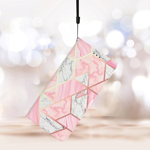For Ulefone Note 14 Colored Drawing Leather Phone Case(Pink Marble)