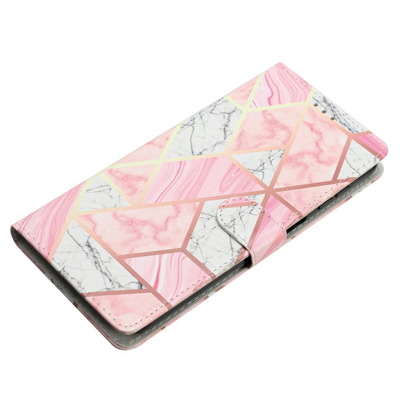 For Ulefone Note 14 Colored Drawing Leather Phone Case(Pink Marble)